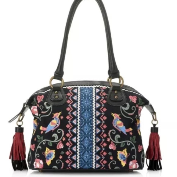 Sharif Hello Gorgeous 3D Embroidered tassels Bag Andalusian Garden Bird Animal - Picture 1 of 15